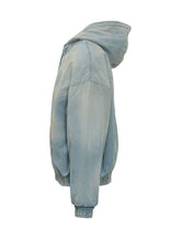AMIRI - Felpa Denim Zip con Cappuccio e Tasche a Marsupio - Blu - LIDIASHOPPING® - Official Website