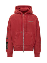 AMIRI - Bones Zip Hoodie with Hood and Kangaroo Pocket - Red - LIDIASHOPPING® - Official Website