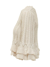 MARANT ÉTOILE - Blusa in Maglia con Balze e Motivo Traforato - Beige | Lidia Shopping | Official Website