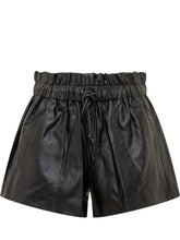 MARANT ÉTOILE - Naline Leather Drawstring Shorts - Black - LIDIASHOPPING® - Official Website