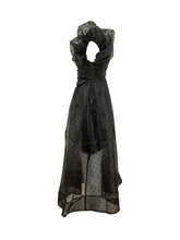 GANNI - Long Ruched Dress - Black - LIDIASHOPPING® - Official Website