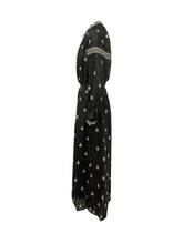ISABEL MARANT - Long Embroidered Dress with Gathered Waist - Black - LIDIASHOPPING® - Official Website