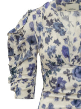 ISABEL MARANT - Doris Draped Dress with Ruched Sleeves - Blue - LIDIASHOPPING® - Official Website