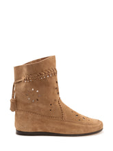 ISABEL MARANT - Woosta Ankle Boot with Perforations and Tassels - Brown - LIDIASHOPPING® - Official Website
