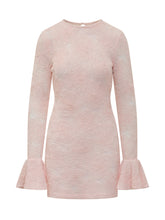 ROTATE - Mesh Mini Dress with Flared Sleeves - Pink - LIDIASHOPPING® - Official Website