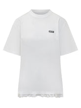ROTATE - T-Shirt Ampia con Rouche - Bianco - LIDIASHOPPING® - Official Website