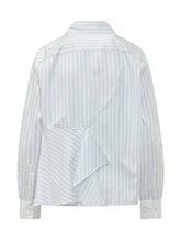 J.W. ANDERSON - Asym Draped Shirt with Striped Pattern - Blue - LIDIASHOPPING® - Official Website