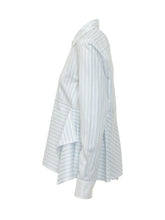 J.W. ANDERSON - Asym Draped Shirt with Striped Pattern - Blue - LIDIASHOPPING® - Official Website
