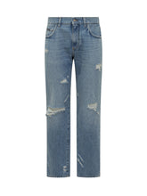 DOLCE & GABBANA - Jeans Straight Fit Effetto Used - Blu - LIDIASHOPPING® - Official Website