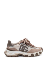 DOLCE & GABBANA - Sneaker Bassa con Inserti e Maxi Logo Laterale - Marrone | Lidia Shopping | Official Website