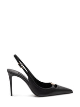 DOLCE & GABBANA - Slingback Nappa Seta with High Heel and Pointed Toe - Black - LIDIASHOPPING® - Official Website