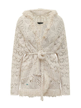 ALANUI - Lagoon Romance Cardigan with Belt and Openwork Knit - Beige - LIDIASHOPPING® - Official Website