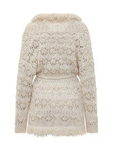 ALANUI - Lagoon Romance Cardigan with Belt and Openwork Knit - Beige - LIDIASHOPPING® - Official Website