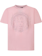 VERSACE KIDS - Medusa Rhinestone T-shirt - Pink - LIDIASHOPPING® - Official Website