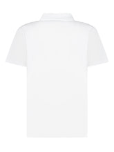 VERSACE KIDS - Pique Polo Shirt with Collar and Logo Patch - White - LIDIASHOPPING® - Official Website