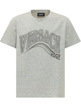 VERSACE KIDS - Wave Logo Graphic T-shirt - Grey - LIDIASHOPPING® - Official Website