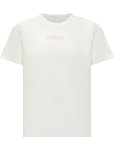 VERSACE KIDS - T-Shirt with Central Logo - White - LIDIASHOPPING® - Official Website