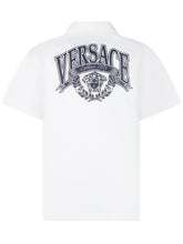 VERSACE KIDS - Informal Shirt with Collar and Logo Pocket - White - LIDIASHOPPING® - Official Website