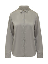EMPORIO ARMANI - Long-Sleeve Satin Shirt - Grey - LIDIASHOPPING® - Official Website