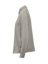 EMPORIO ARMANI - Long-Sleeve Satin Shirt - Grey - LIDIASHOPPING® - Official Website