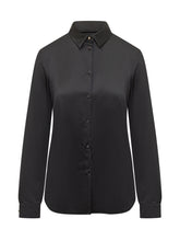 EMPORIO ARMANI - Long-Sleeve Satin Shirt - Black - LIDIASHOPPING® - Official Website