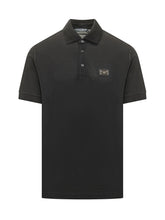 DOLCE & GABBANA ESSENTIAL - Polo con Bottoni e Logo - Nero - LIDIASHOPPING® - Official Website
