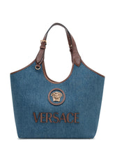 VERSACE - Borsa Bowling Versace Tag - Blu | Lidia Shopping | Official Website