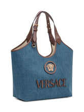 VERSACE - Versace Tag Bowling Bag - Blue | Lidia Shopping ® | Official Website