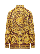 VERSACE - Baroque Formal Shirt In Fluid Fabric - Gold - LIDIASHOPPING® - Official Website