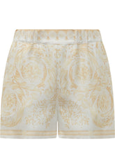 VERSACE - Shorts in Twill di Seta - Bianco | Lidia Shopping | Official Website