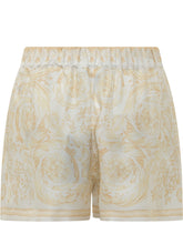 VERSACE - Shorts in Twill di Seta - Bianco | Lidia Shopping | Official Website