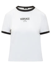 VERSACE - Jersey T-Shirt With Contrast Trims - White - LIDIASHOPPING® - Official Website