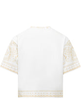 VERSACE - Jersey T-Shirt With Ornamental Print - White - LIDIASHOPPING® - Official Website