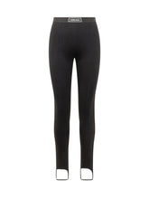VERSACE - Leggings Naline In Jersey Con Staffa - Nero | Lidia Shopping | Official Website