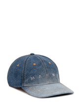 MARNI - Cappello Denim con Visiera Curva e Logo Ricamato - Blu - LIDIASHOPPING® - Official Website