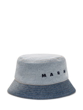 MARNI - Denim Bucket Hat with Embroidered Logo - Blue - LIDIASHOPPING® - Official Website