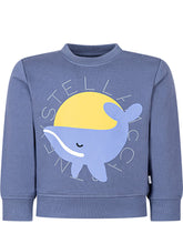 STELLA MCCARTNEY KIDS - Sweatshirt with Whale Print and Crew Neck - Blue - LIDIASHOPPING® - Official Website