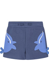 STELLA MCCARTNEY KIDS - Bermuda in Jersey con Stampa Balena - Blu - LIDIASHOPPING® - Official Website