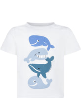 STELLA MCCARTNEY KIDS - T-shirt con Stampa Balene e Girocollo - Bianco - LIDIASHOPPING® - Official Website