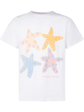 STELLA MCCARTNEY KIDS - T-shirt with Starfish Print and Crew Neck - White - LIDIASHOPPING® - Official Website