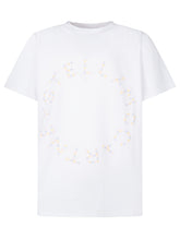 STELLA MCCARTNEY KIDS - T-shirt with Multicolour Circular Logo - White - LIDIASHOPPING® - Official Website