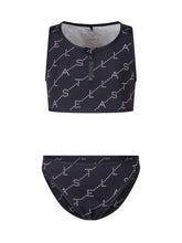 STELLA MCCARTNEY KIDS - Completo Bikini con Stampa Logo All Over - Nero - LIDIASHOPPING® - Official Website