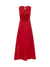 FARM RIO - Abito Midi Senza Maniche con Applicazioni Floreali - Rosso | Lidia Shopping | Official Website
