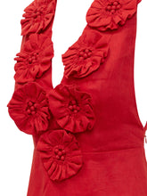 FARM RIO - Abito Midi Senza Maniche con Applicazioni Floreali - Rosso | Lidia Shopping | Official Website