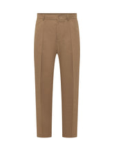 MONCLER - Tailored Trousers with Front Pleat - Brown - LIDIASHOPPING® - Official Website
