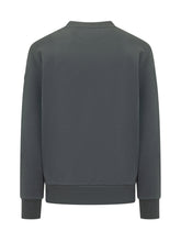 MONCLER - Crew-Neck Sweatshirt with Contrast Logo - Grey - LIDIASHOPPING® - Official Website