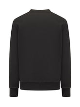 MONCLER - Crew-Neck Sweatshirt with Contrast Logo - Black - LIDIASHOPPING® - Official Website
