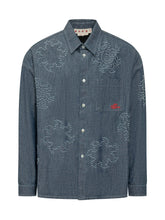 MARNI - Denim Shirt with Embroidery and Patch Pocket - Blue - LIDIASHOPPING® - Official Website