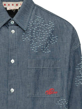 MARNI - Denim Shirt with Embroidery and Patch Pocket - Blue - LIDIASHOPPING® - Official Website