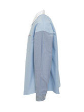 MARNI - Shirt with Contrast Collar and Patch Pocket - Blue - LIDIASHOPPING® - Official Website